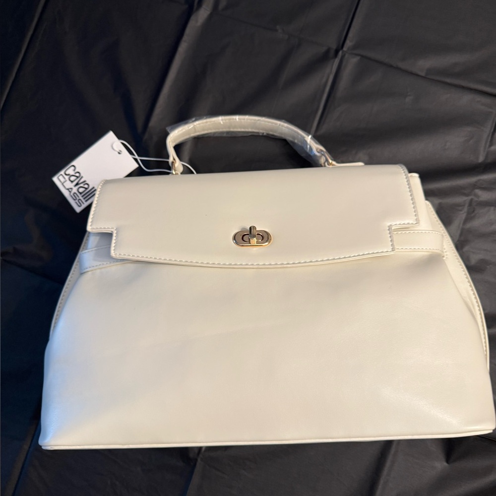 Cavalli Class Cream Satchel Bag